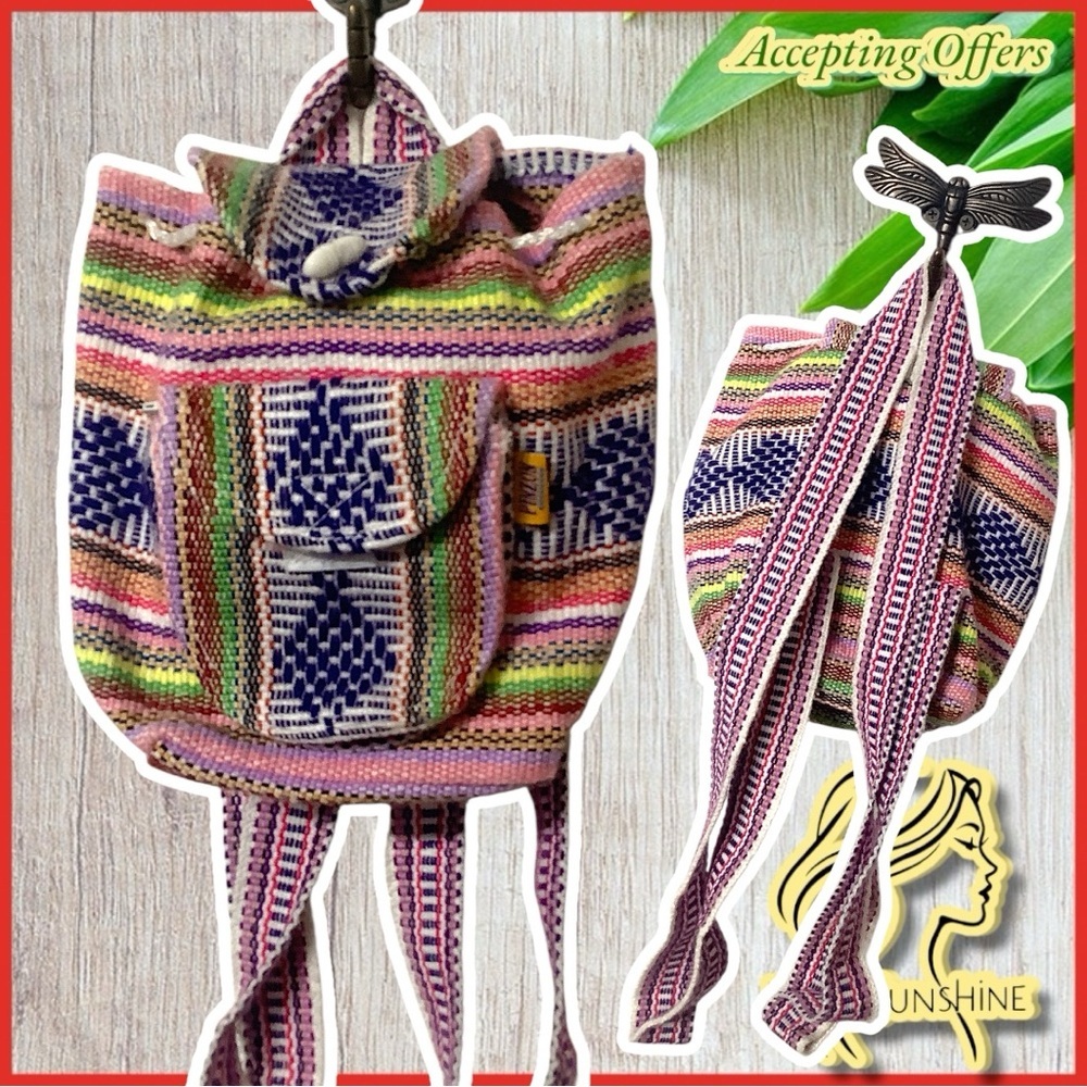 Artesian Mr. Pinzon - mini backpack knitted or crochet - very unique & rare